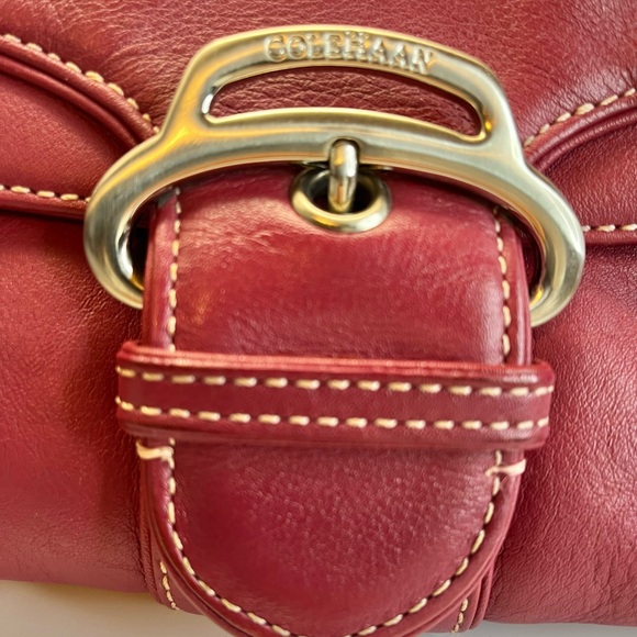 Cole Haan Magenta Leather Shoulder Bag - Picture 9 of 10